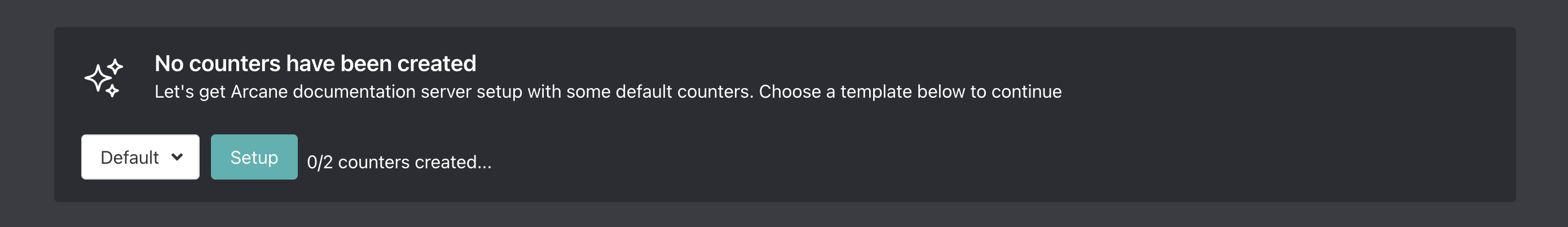 Counter default setup